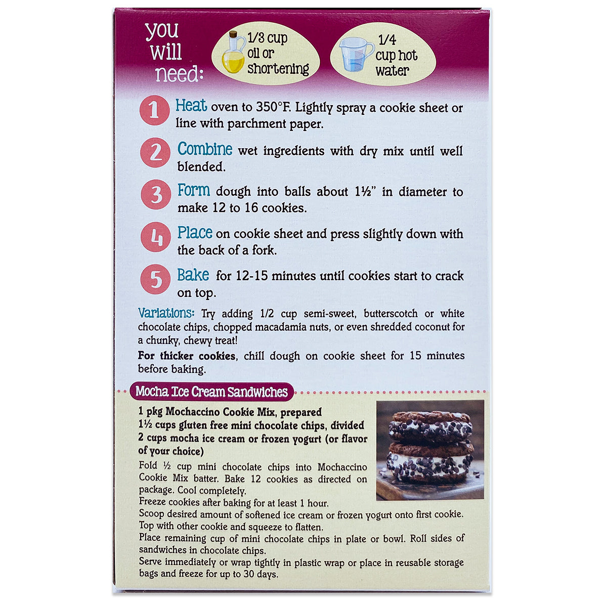 Mochaccino Cookie Mix, 11.5 oz – Namaste Foods